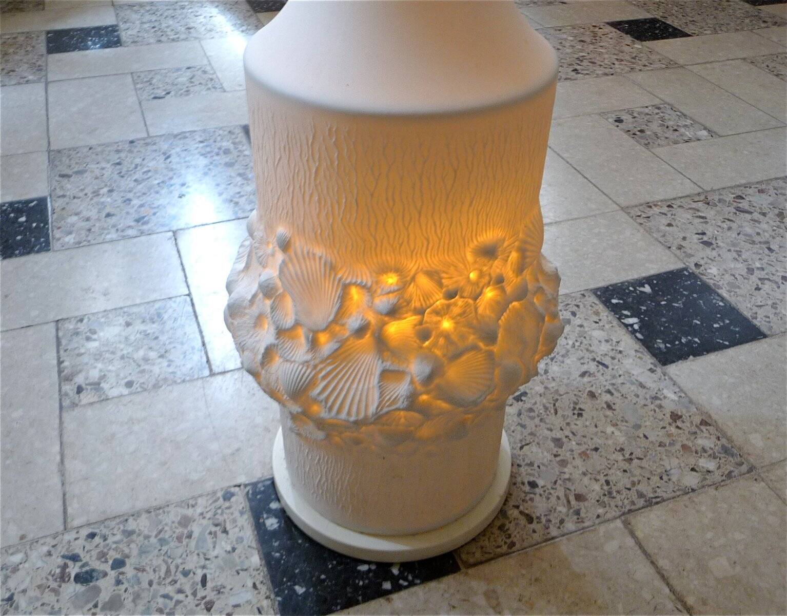 Large bisque porcelain table lamps from Kaiser, Germany 1960s, Set of 2