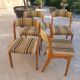4 chairs wood and fabric 70s