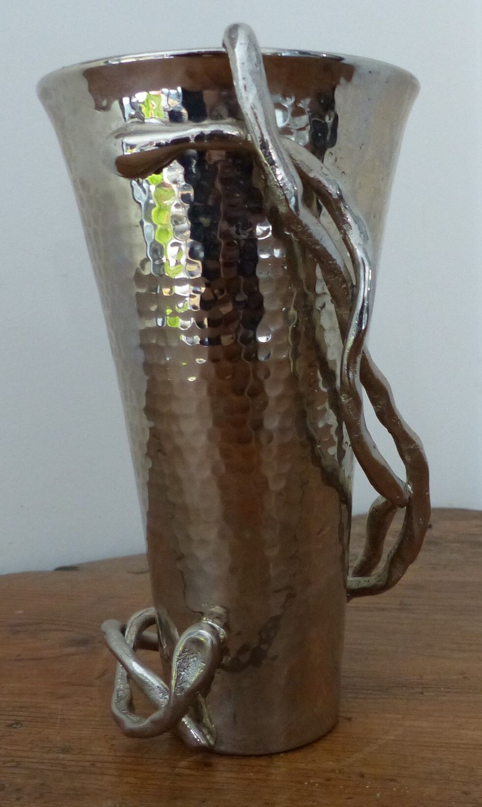 Metal vase signed ARAM