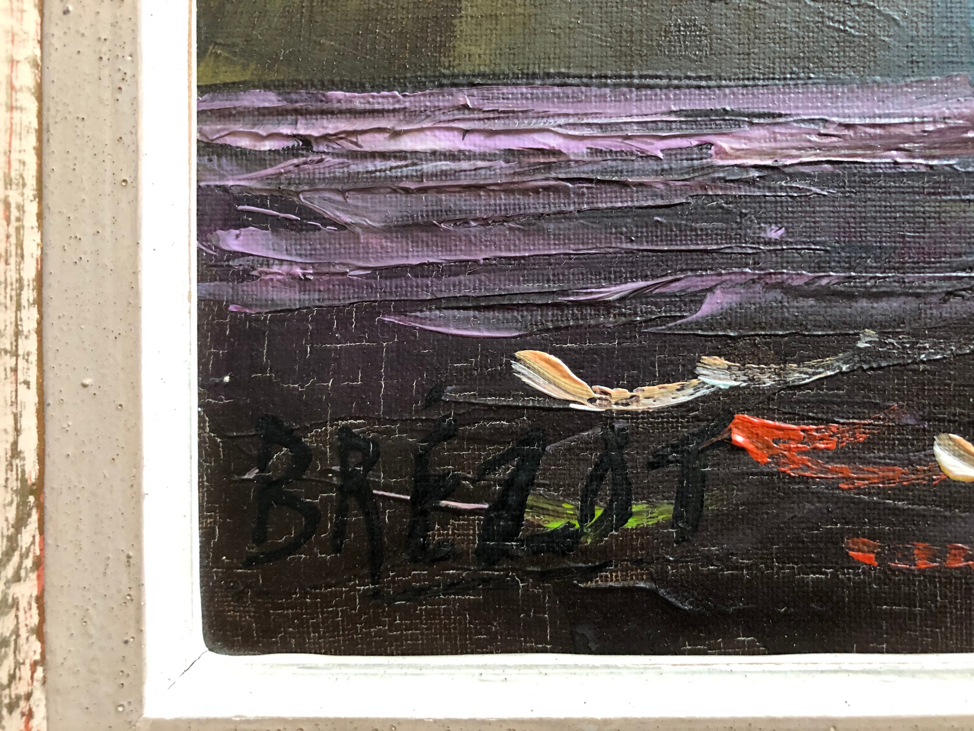 Oil on canvas, still life with anemones