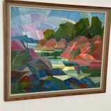 Swedish Oil on Canvas – “Autumn Landscape” by Ulf Tedenstig (1937–1999