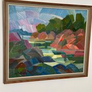 Swedish Oil on Canvas – “Autumn Landscape” by Ulf Tedenstig (1937–1999