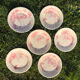 6 flat plates seen from oriental pink Shabby