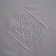 Old sheet in monogram white thread