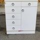 White, glossy lacquered wooden chest of drawers from the 1980s