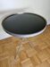 Vintage metal and glass tripod pedestal, brass base, 50s-60s