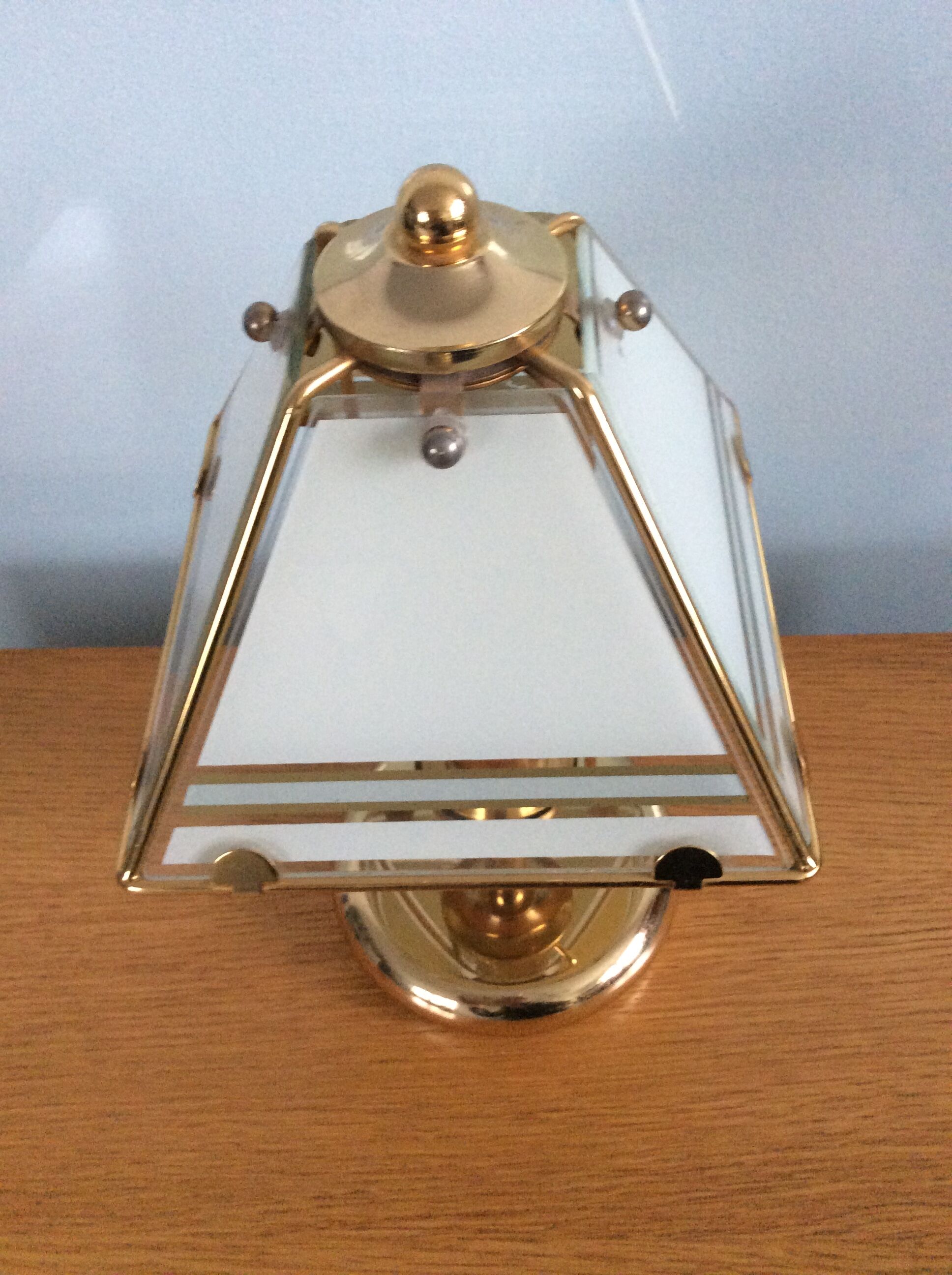 Vintage brass and glass lamp from the 70s