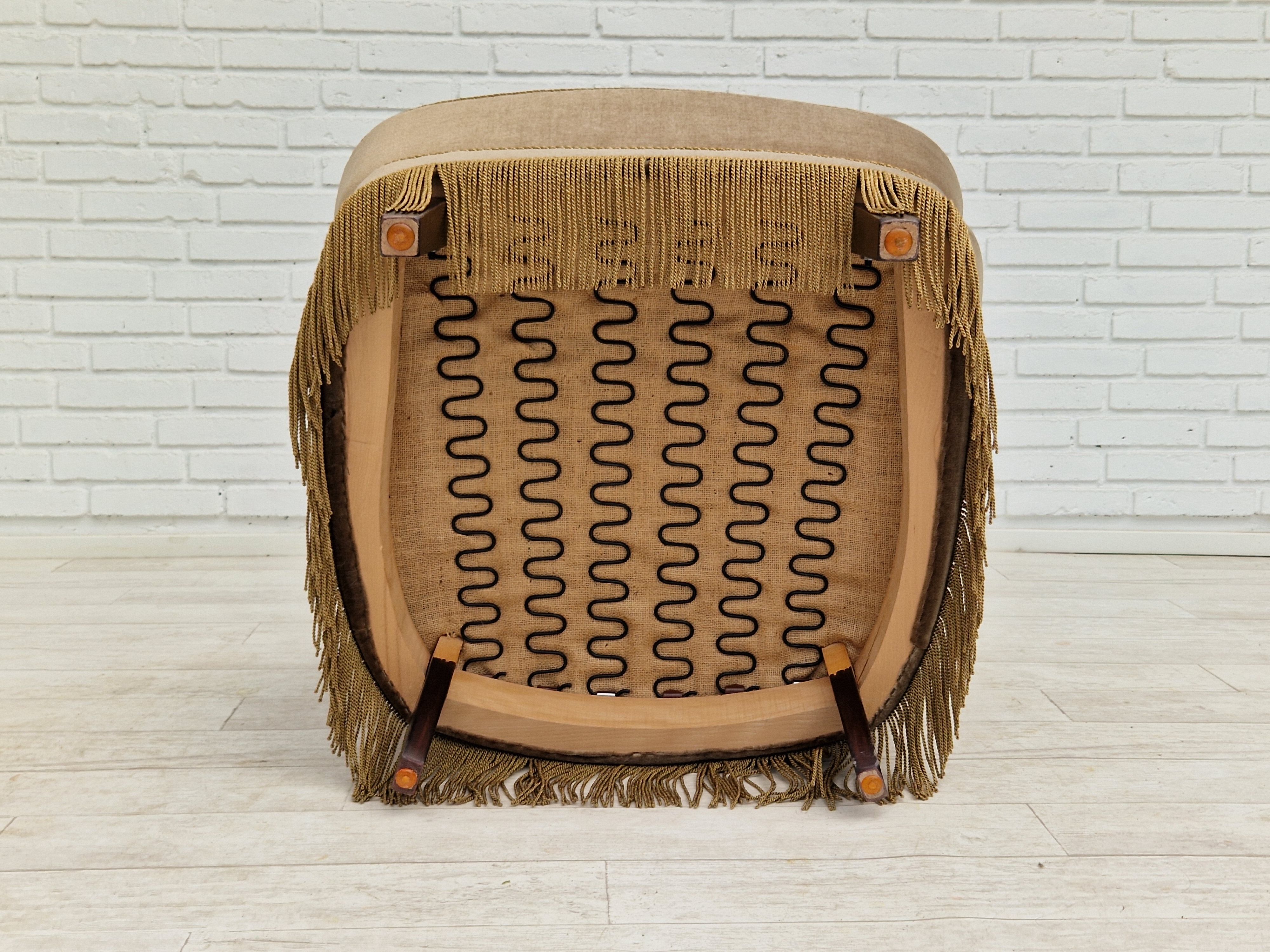 1970s, Danish set of two velour chairs, original condition