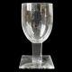 Set of 3 Art Deco crystal stemmed glasses - Bevelled rectangular base from the 1930s.