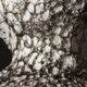 Large ceramic lamp base, fat lava, brutalist design, double lighting.