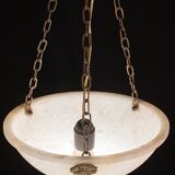 Liberty white alabaster chandelier, 1940s