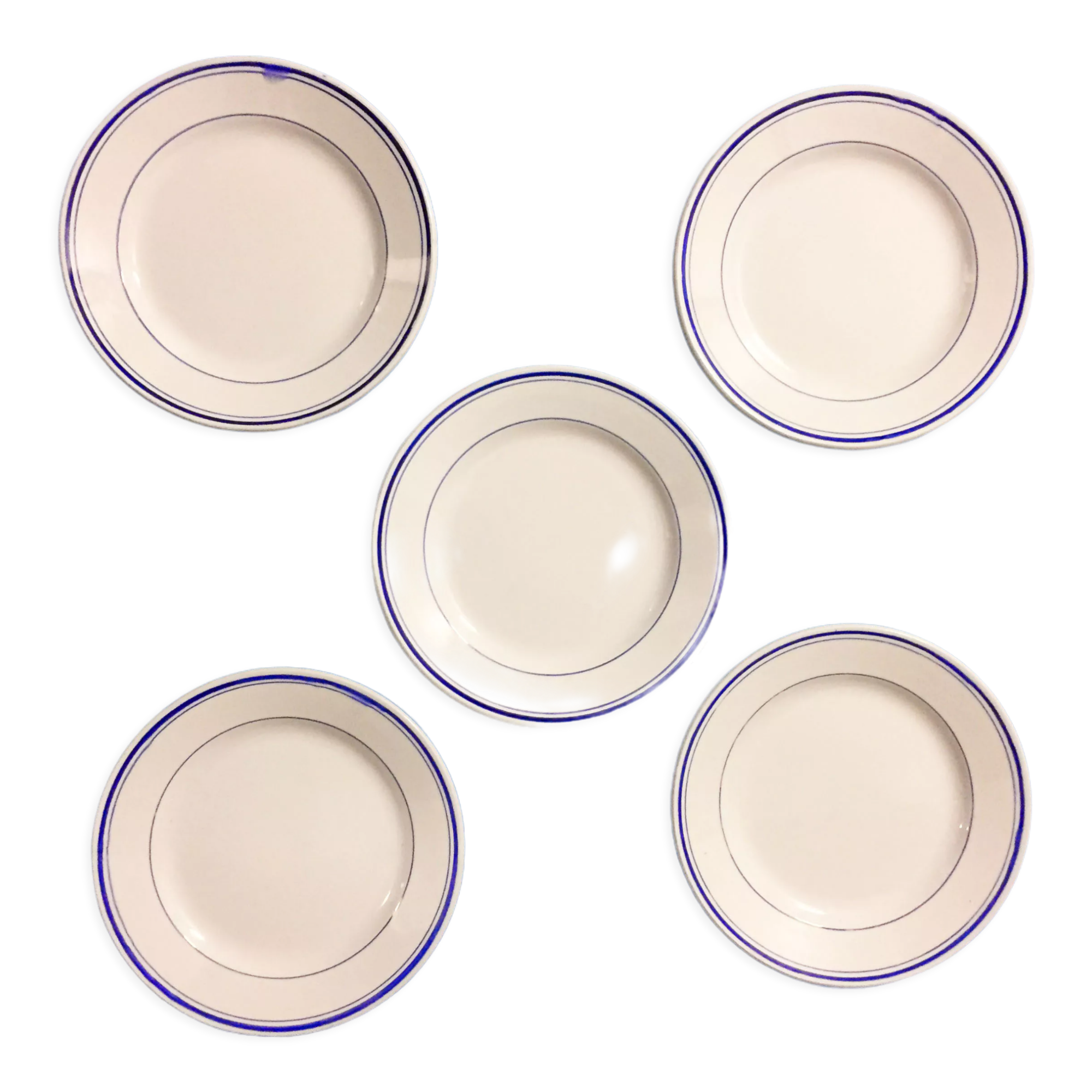 Set of 5 plates Granit de Longwy
