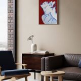 unique figurative painting "woman with curls"
