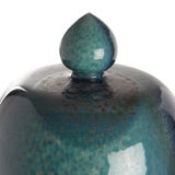Turquoise blue temple jar