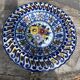 Openwork ceramic dish, hand-painted, Alcobach, Portugal, 35 cm diameter