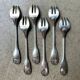 6 Christofle silver-plated oyster forks, shell design.