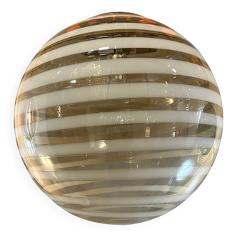 Italian Murano Style Glass Swirling Multicolors Pendant Sphere