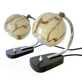 Pair of bauhaus art deco lamps 30s