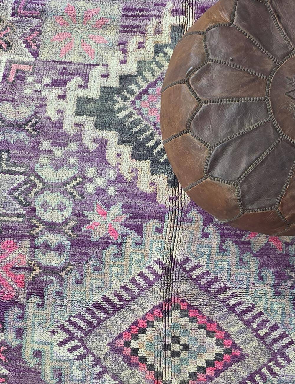 Vintage Lavender Carpet from Morocco - 257 x 180 cm