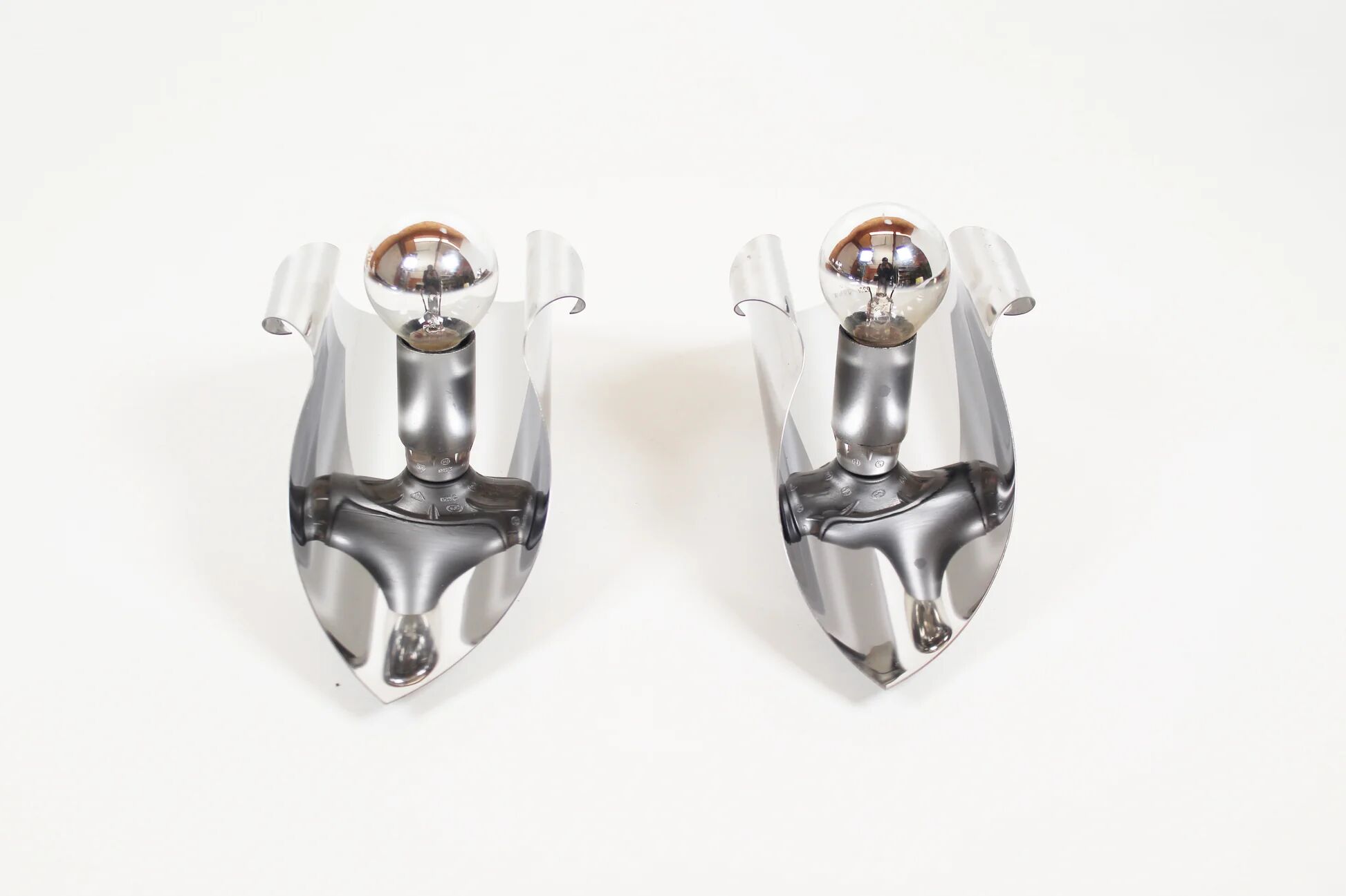 Set of 70s 'space age' wall lamps by Polam