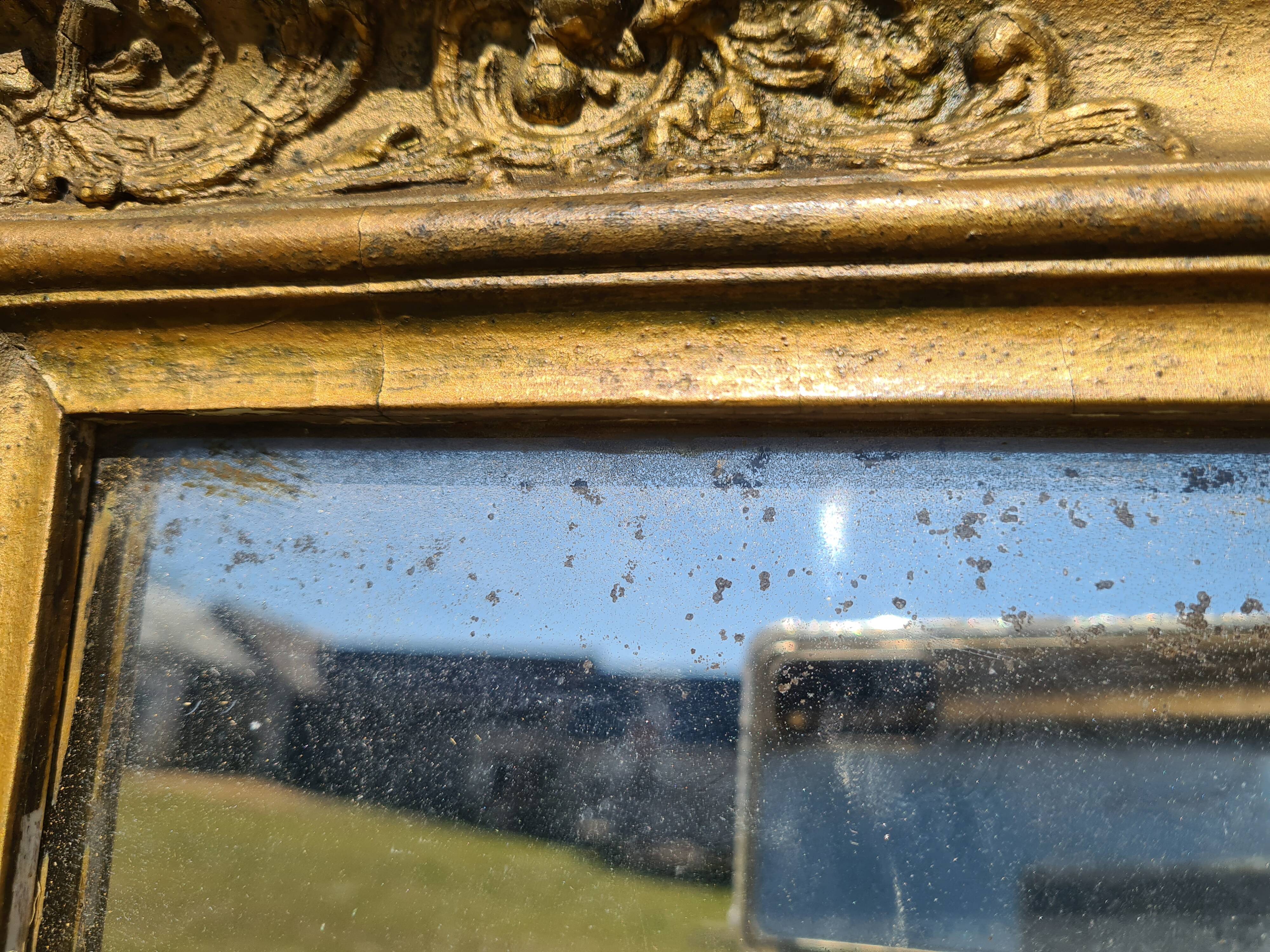 Old large-format mirror 88x133cm