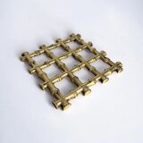 Faux bamboo trivet in bronze, Italy, 1970s