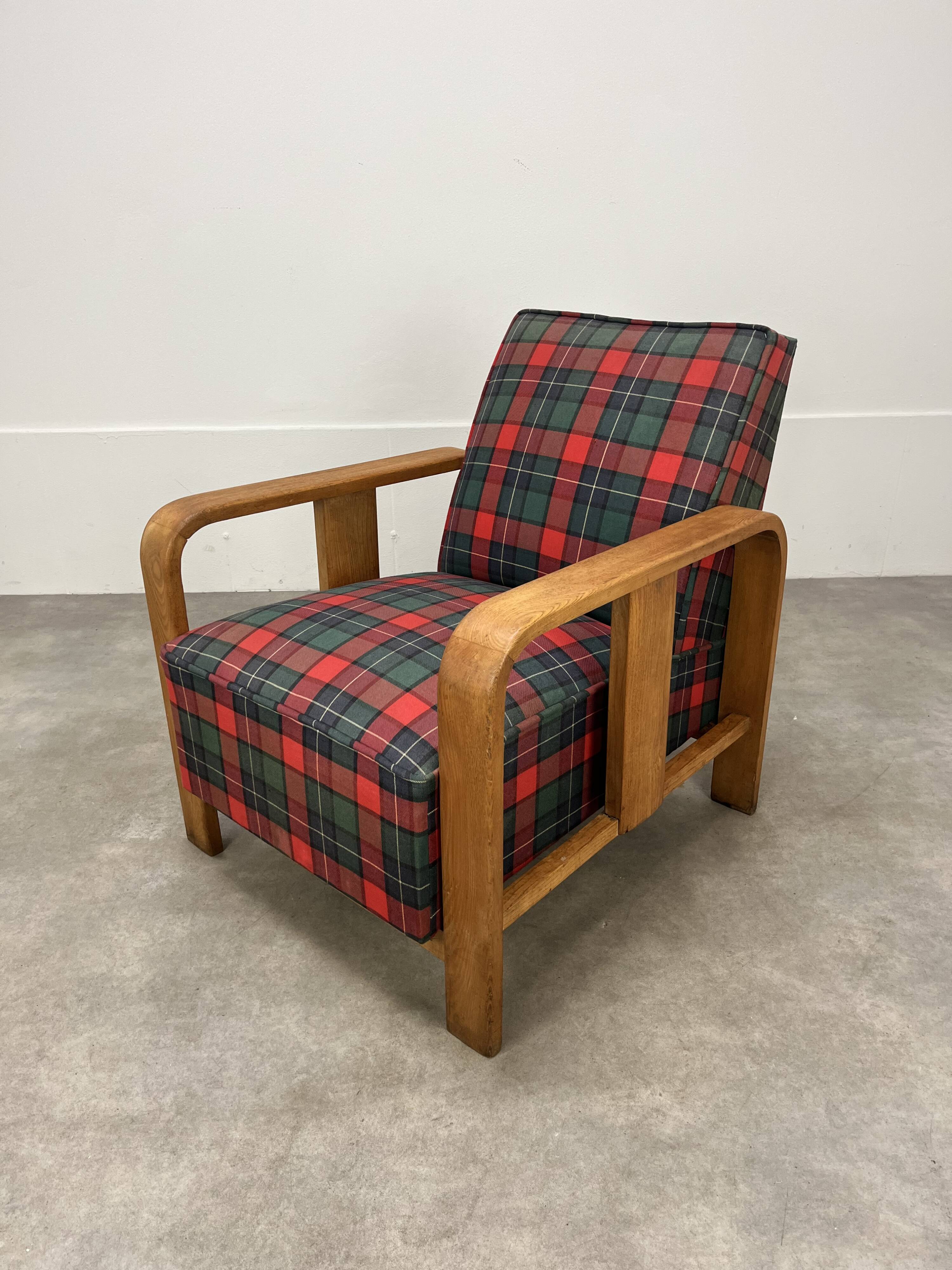 Art Deco wooden armchair from the 1930s