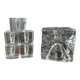 Series of 6 vintage cube candlesticks in molded glass