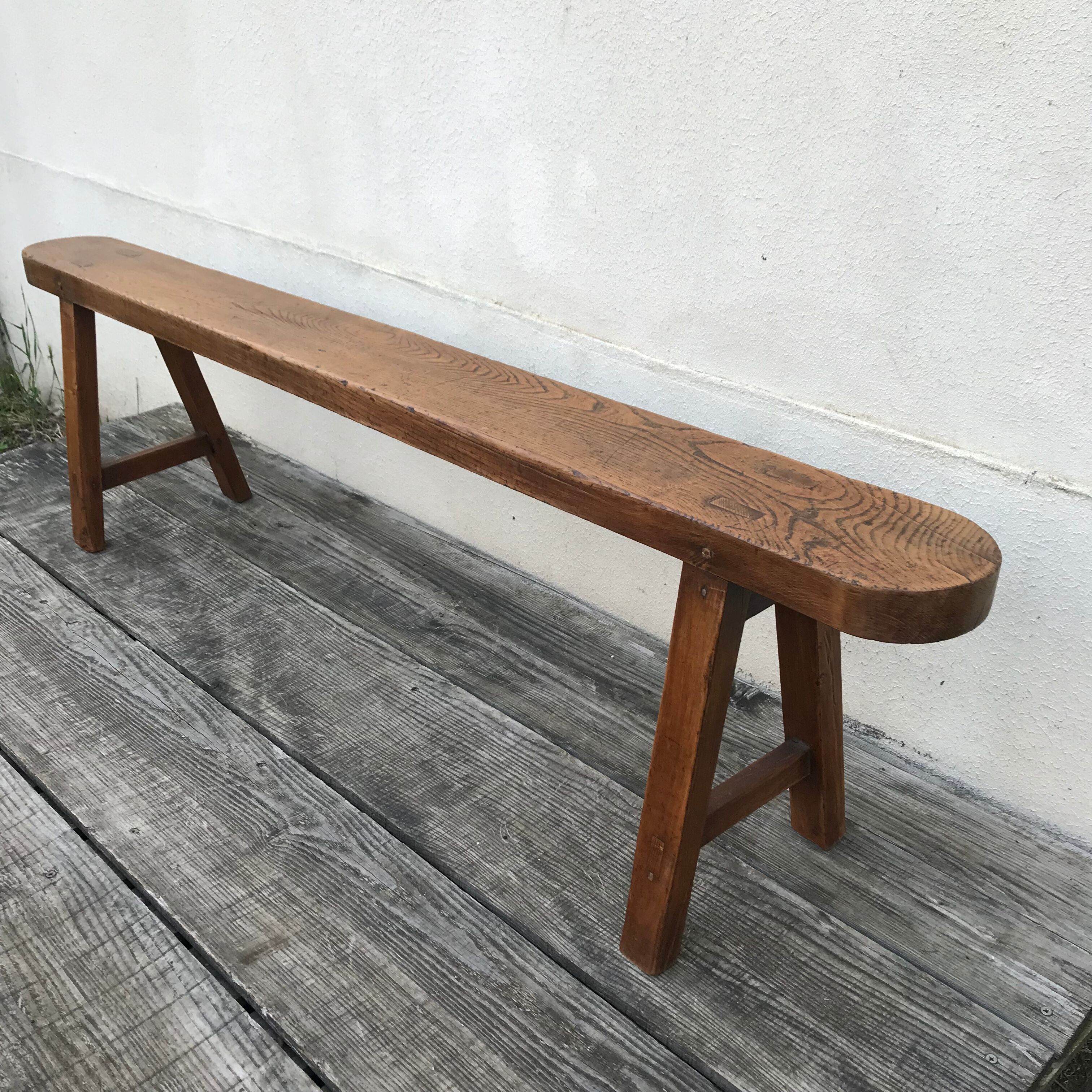 Old farmhouse bench in solid elm