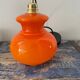 Vintage pendant lamp in electrified orange opaline to nine