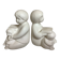 Pair of bookends with a matte white glaze for children.