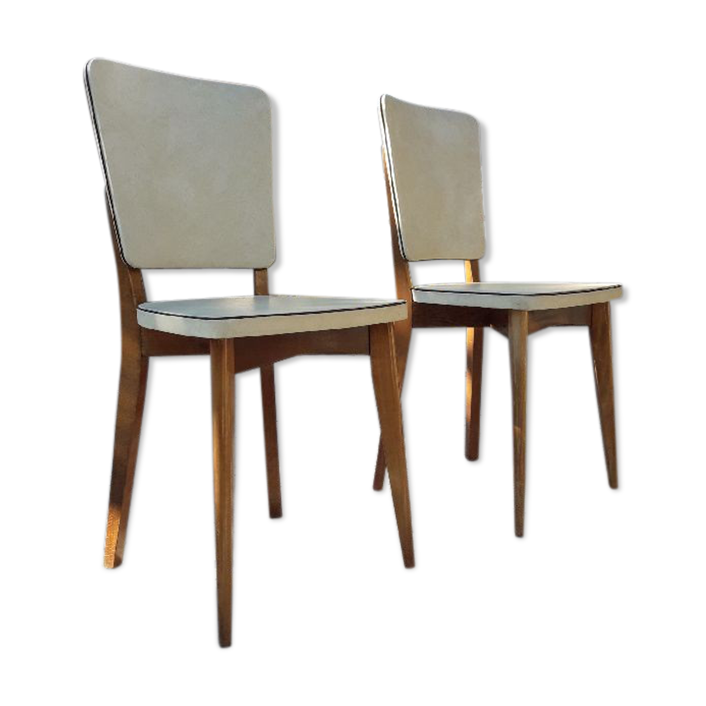 Pair of Scandinavian chairs 50s in skai