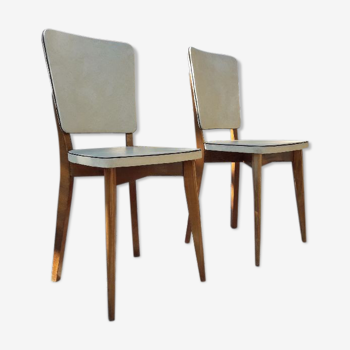 Pair of Scandinavian chairs 50s in skai