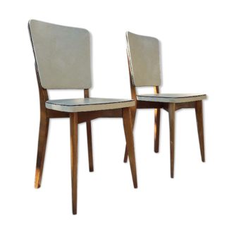 Pair of Scandinavian chairs 50s in skai