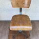 Former metal workshop chair - wood assise adjustable height vintage