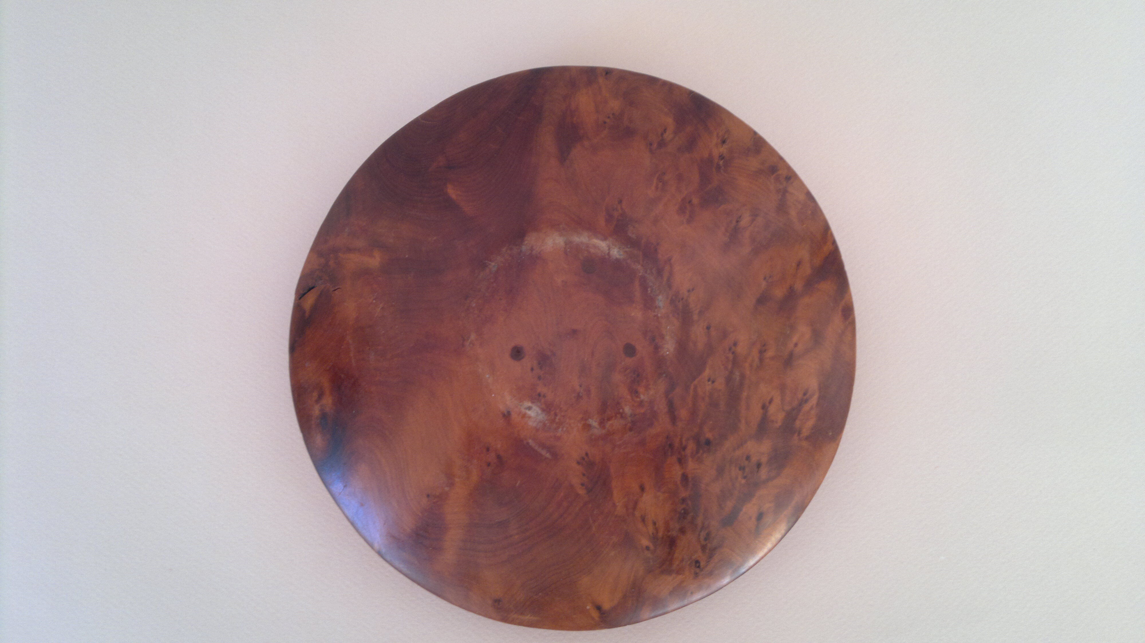 Modernist ashtray in walnut and metal