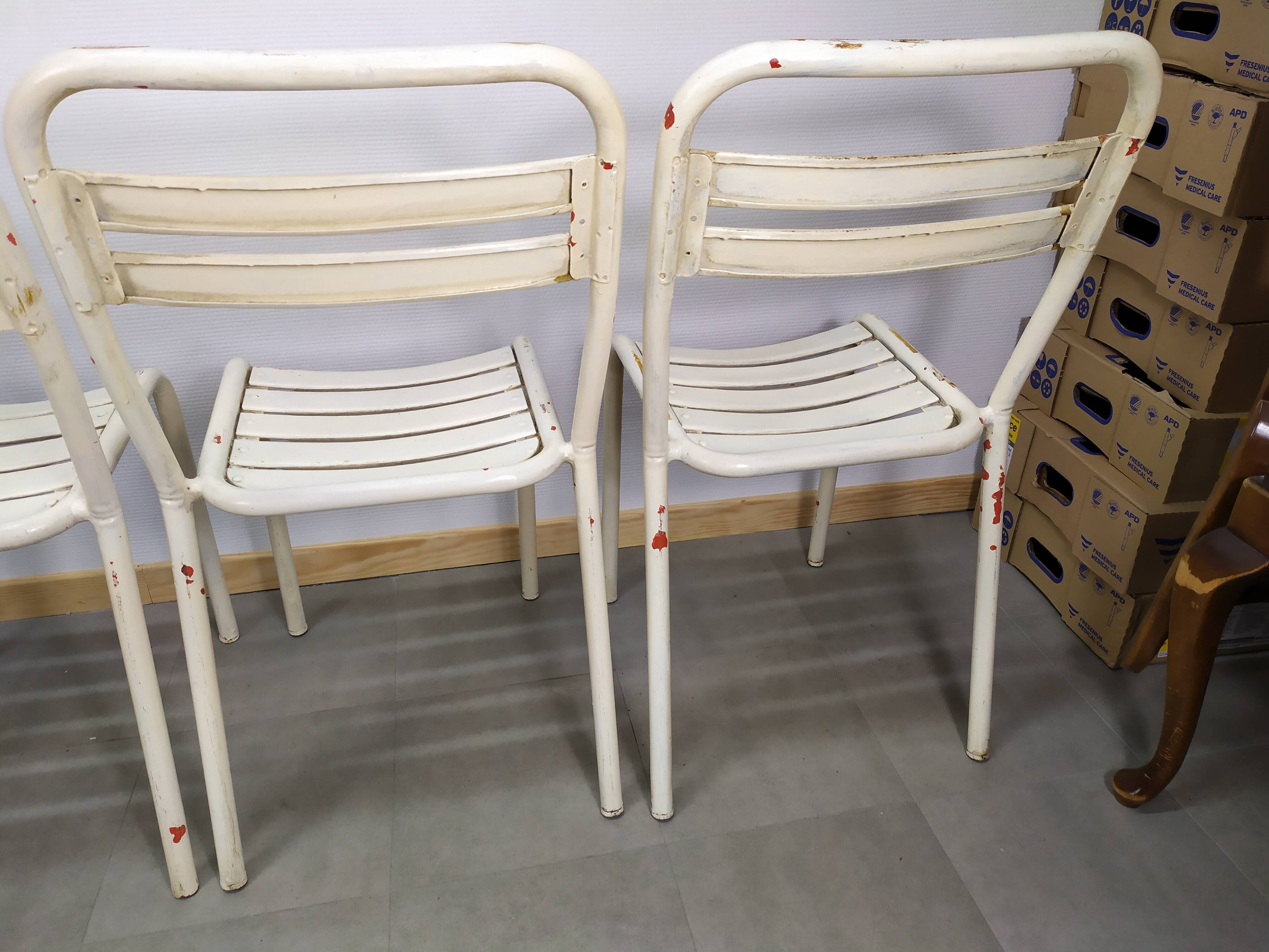 Lot of 4 chairs Tolix T2 by Xavier Pauchard 1950
