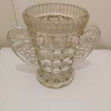 Press glass vase with transparent ears