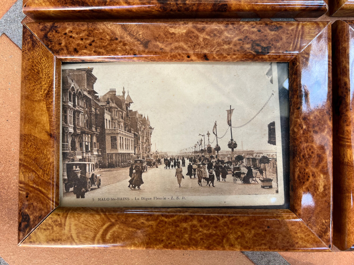 Set of 4 old postcard frames