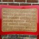Vintage  Mid-Century Woven Cane Folding Chair  1960s in red cesca style