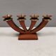 Candlestick/Advent candle holder, made of wood with 4 copper candle holders