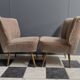 ensemble de 2 chaises de cocktail marron des années 1960