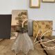 Hanging lamp, 2 m fabric cable, porcelain ceiling rose