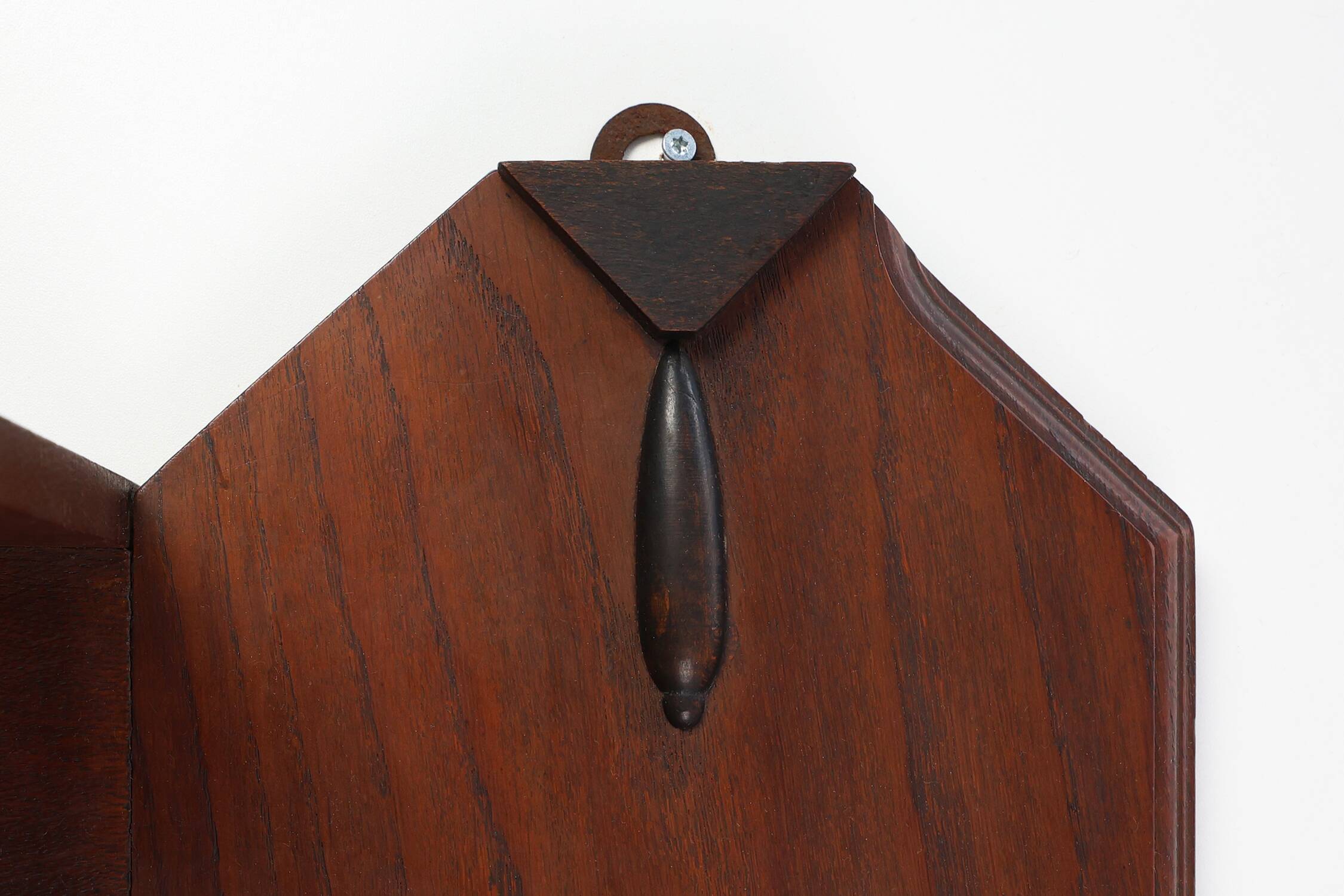 Art Deco coatrack in oak and copper, Belgium 1920s