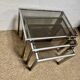 Set of 3 vintage nesting tables – Chrome metal & smoked glass