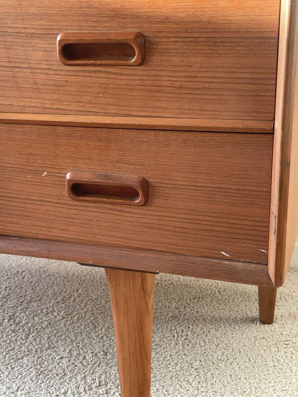 Bureau danois en bois de teck vintage double face