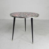 Round tiled table with mosaic, dining table, kitchen table, 1950s