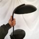 Mushroom lamp in black lacquered steel model Z290, Veneta Lumi, Italy, 1980