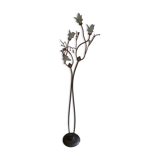 Wrought iron floor lamp and glass paste lampshade