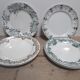 six plates mismatched earthenware